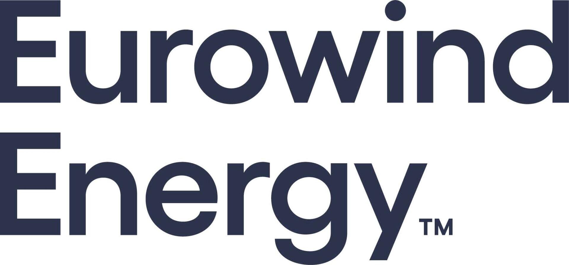The image shows the logo of Eurowind Energy with the company name written in bold, dark blue letters on a white background.