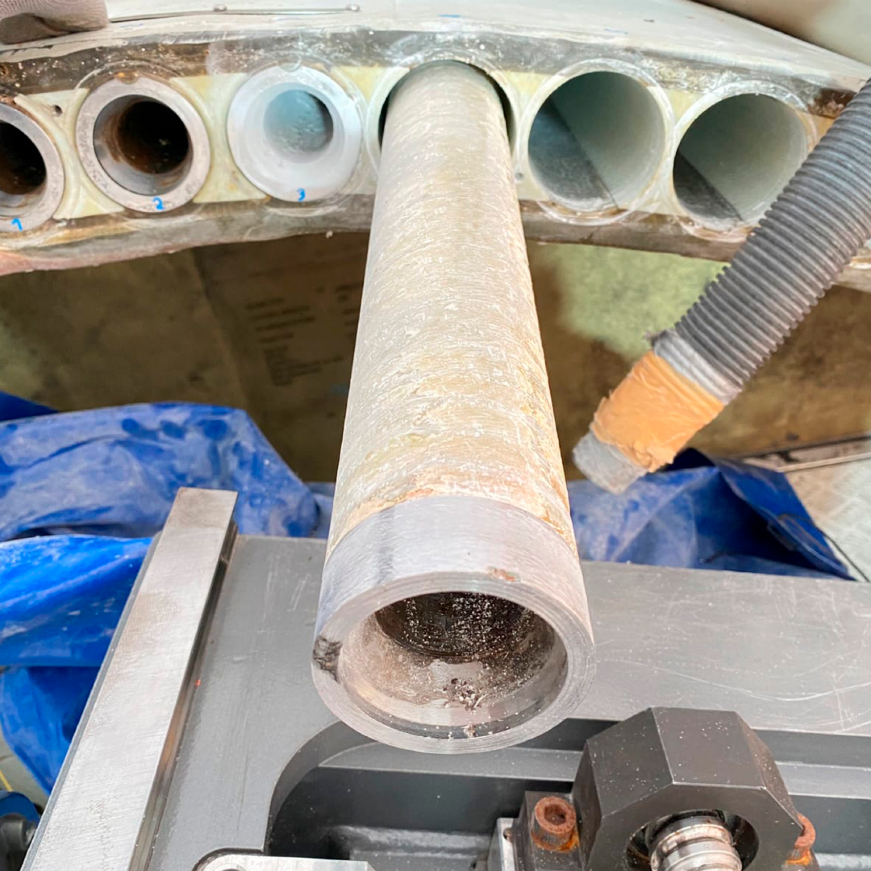loose bushings being removed